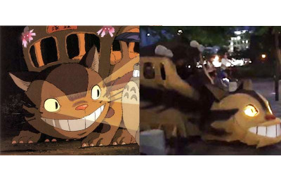 日本大街上捕獲野生《龍貓》貓巴士，網友笑稱像怪物